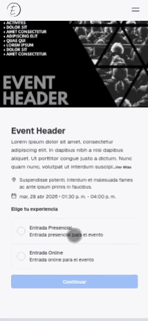 Flujo de compra de tickets en Eventezer